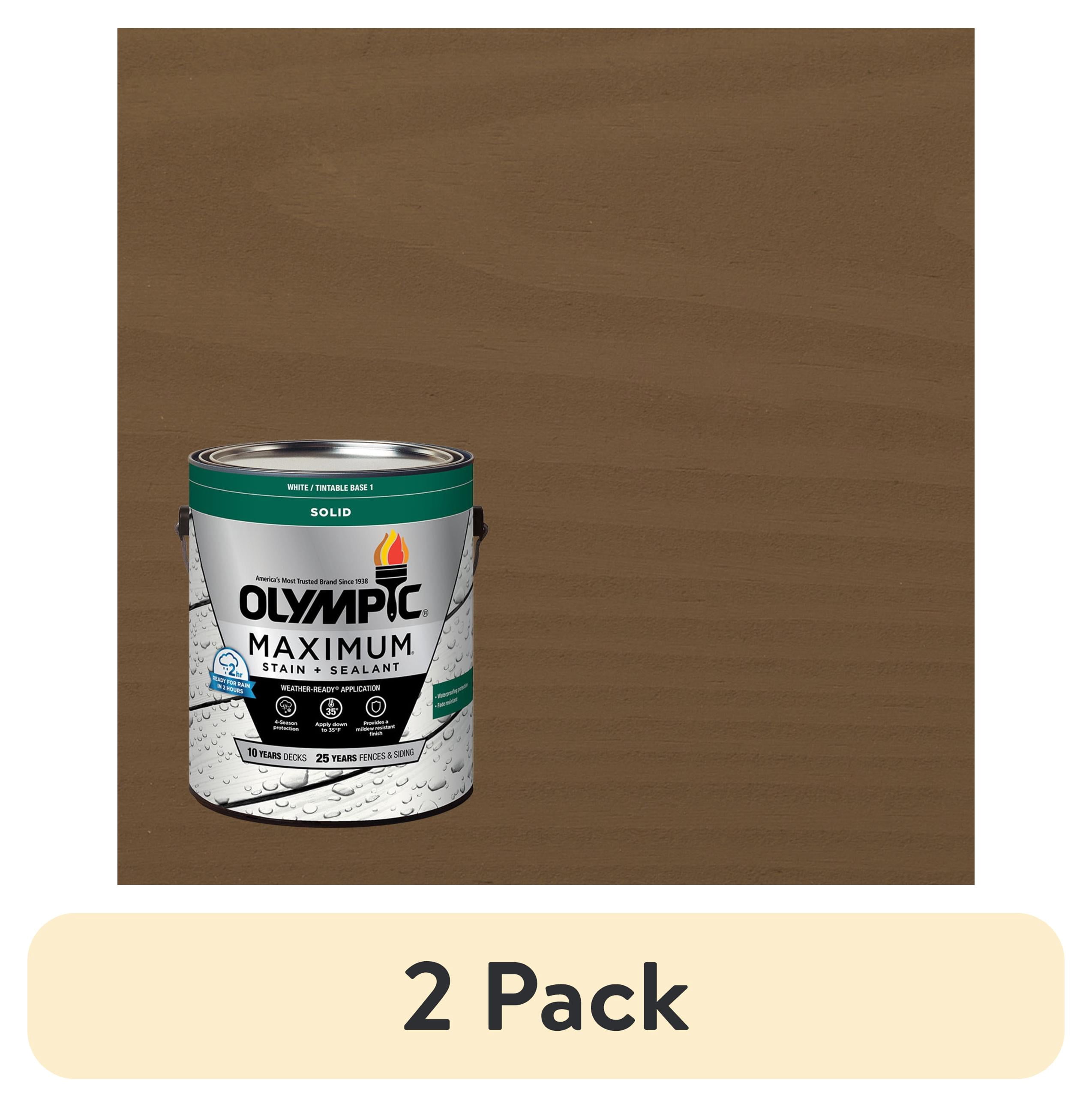 (2 pack) Olympic Maximum 1 GallonSC-1077 Smoky Suede Solid Color Exterior Stain and Sealer in One