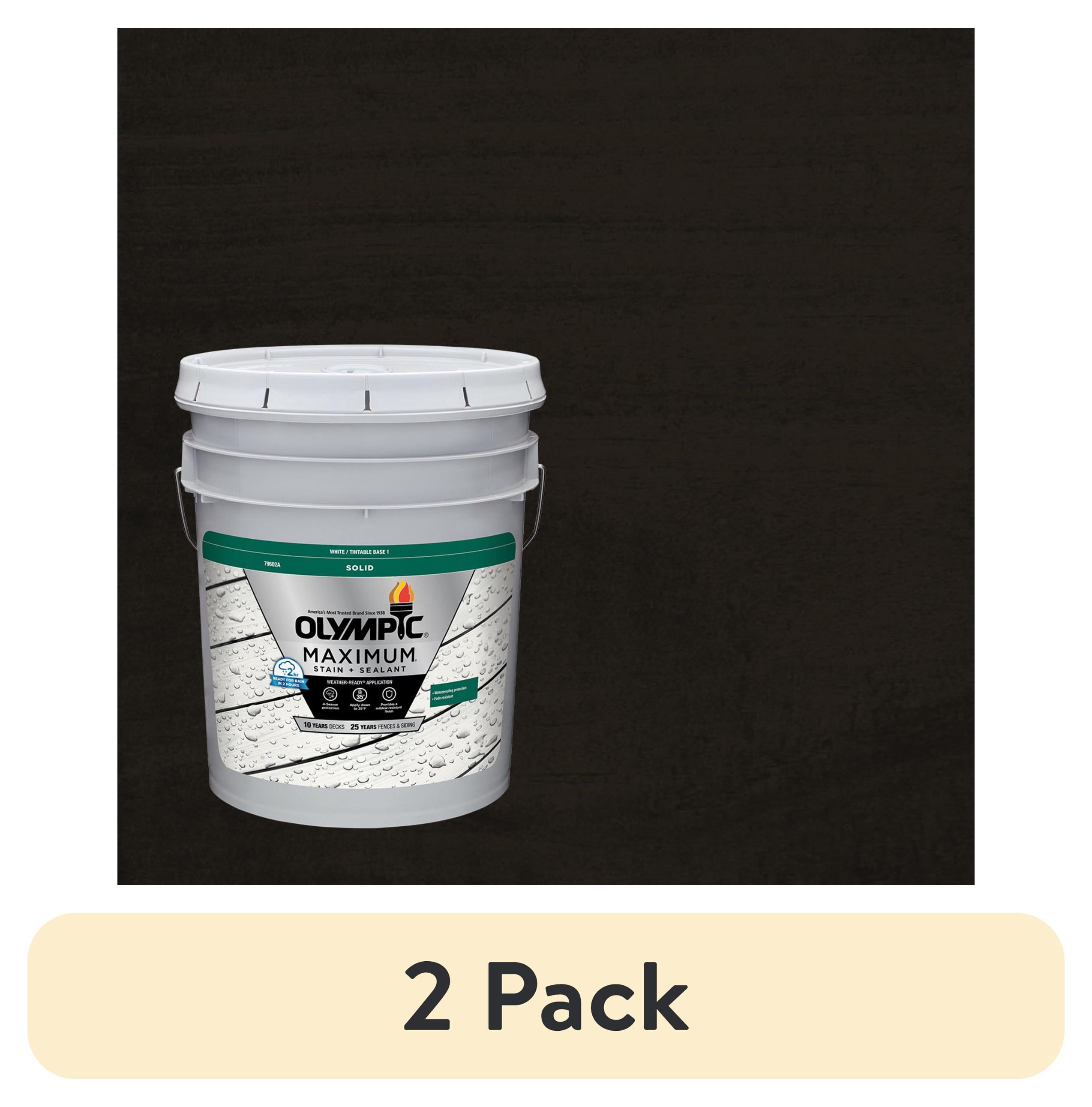 (2 pack) Olympic Maximum 5 Gallons SC-1028 Ebony Solid Color Exterior Stain and Sealer in One