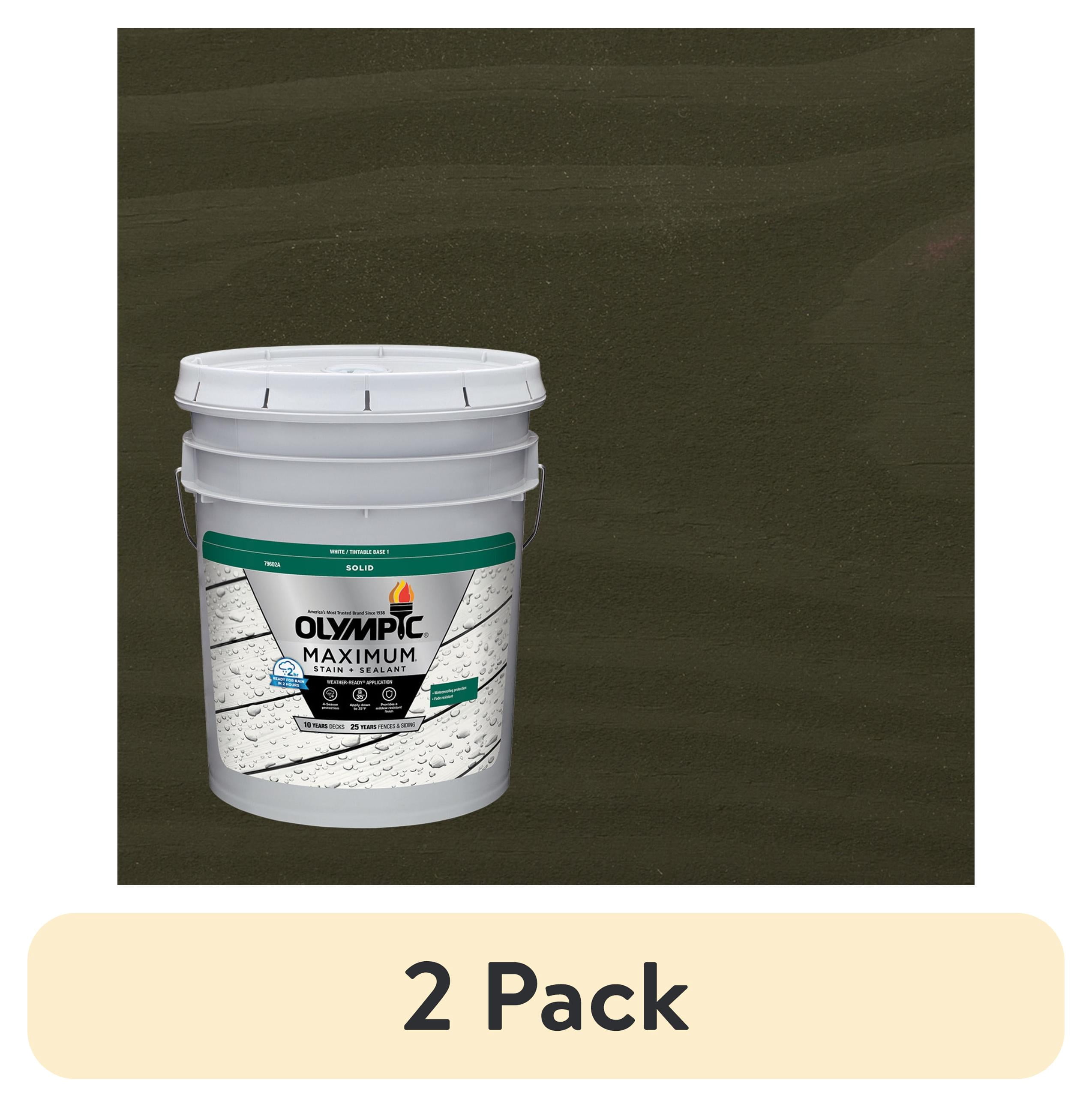(2 pack) Olympic Maximum 5 Gallons SC-1042 Licorice Solid Color Exterior Stain and Sealer in One