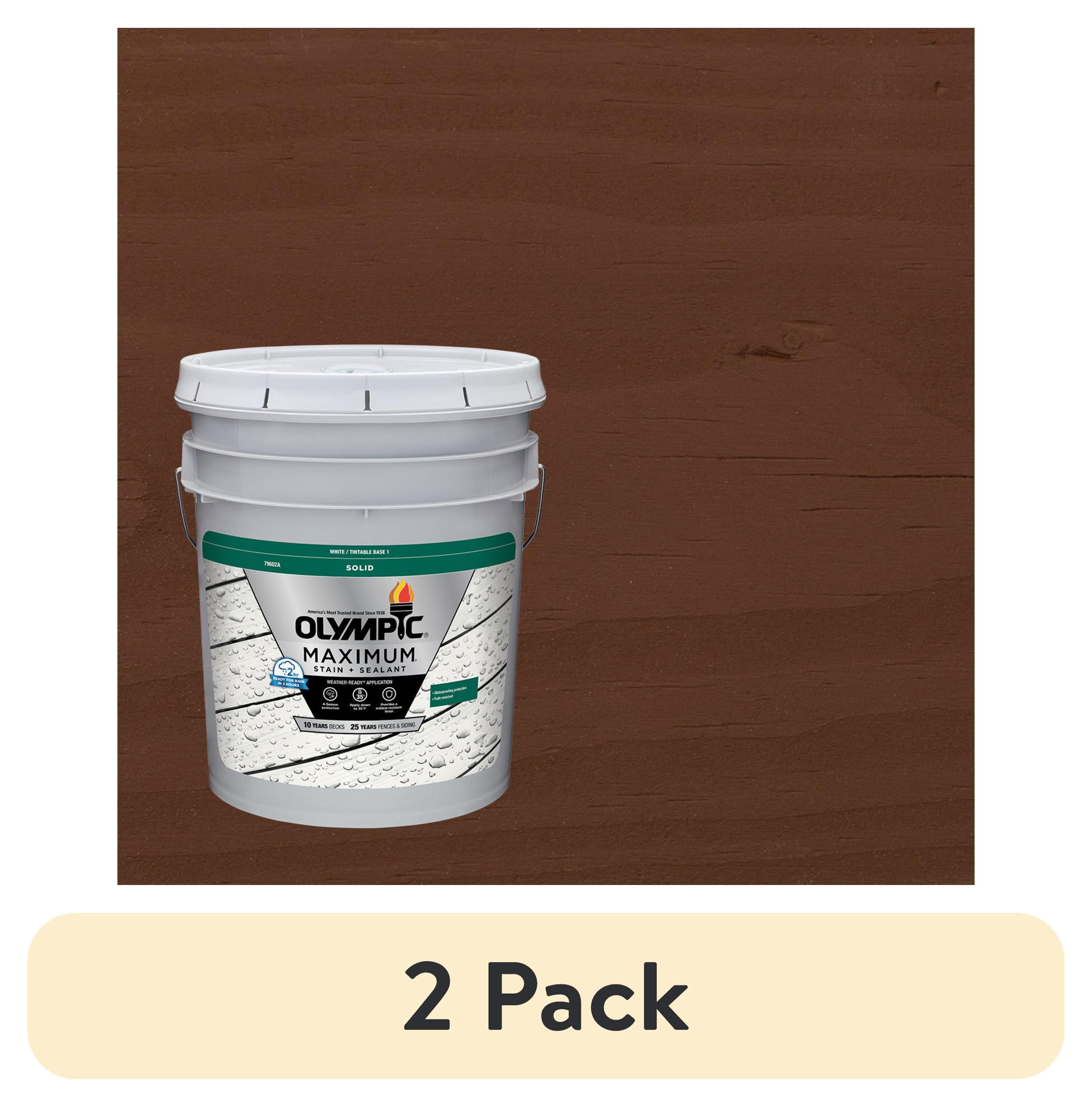(2 pack) Olympic Maximum 5 Gallons SC-1069 Russet Solid Color Exterior Stain and Sealer in One