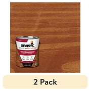2 pack Olympic Wood Protector Redwood Semi-Transparent Exterior Wood Stain and Sealer, 1 Gallon