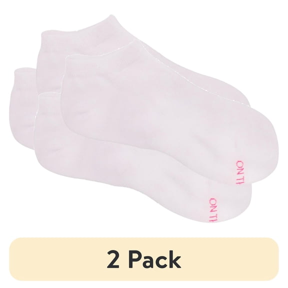 (2 pack) On the Go Women's Performance Socks (White Solid, 2 Pair)