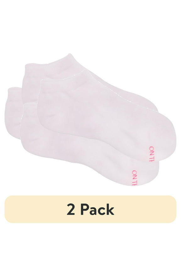 (2 pack) On the Go Women's Performance Socks (White Solid, 2 Pair)