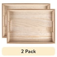 thumbnail image 1 of (2 pack) On the Surface Decorative Rectangle Tray, Customizable Serving Tray with Handles, 1 of 6