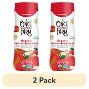 (2 pack) Once Upon a Farm Organic Baby Puffs, Apple, Sweet Potato & Coconut, 1.5oz Canister