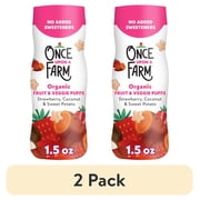 2 pack Once Upon a Farm Organic Baby Puffs, Strawberry, Sweet Potato & Coconut, 1.5oz Canister