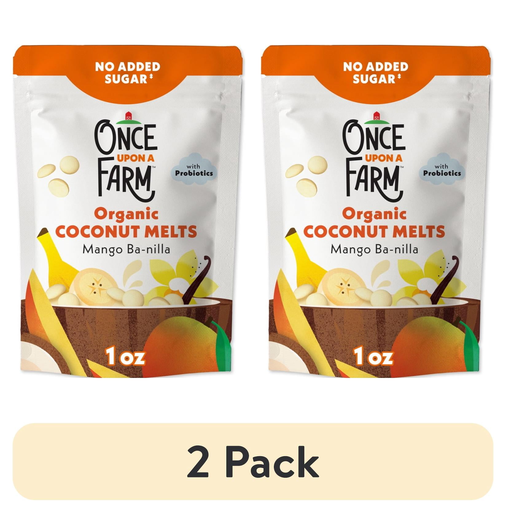 (2 pack) Once Upon a Farm Organic Coconut Melts, Mango Ba-nilla, 1oz Bag