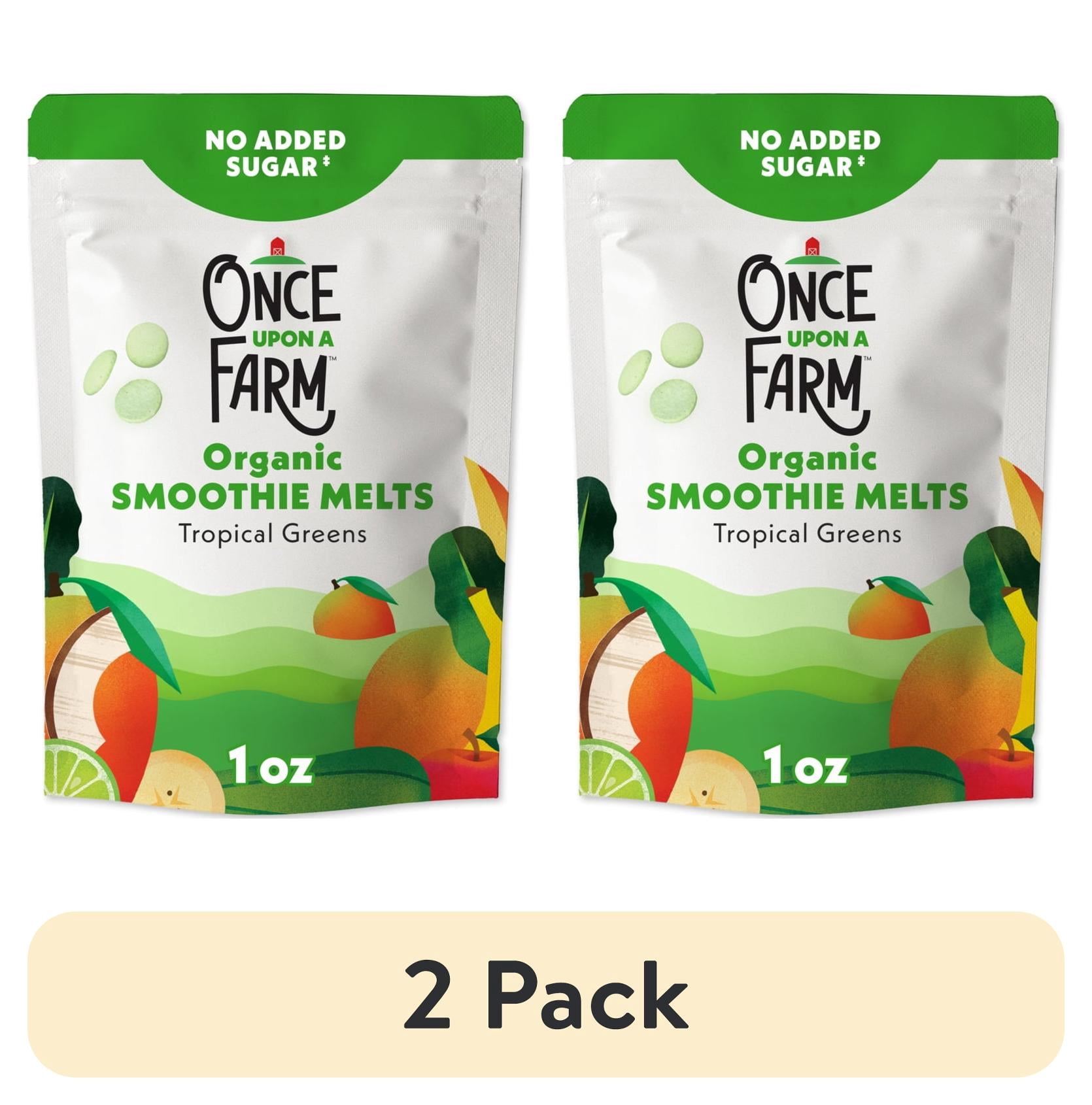 (2 pack) Once Upon a Farm Organic Smoothie Melts, Tropical Greens, 1oz Bag