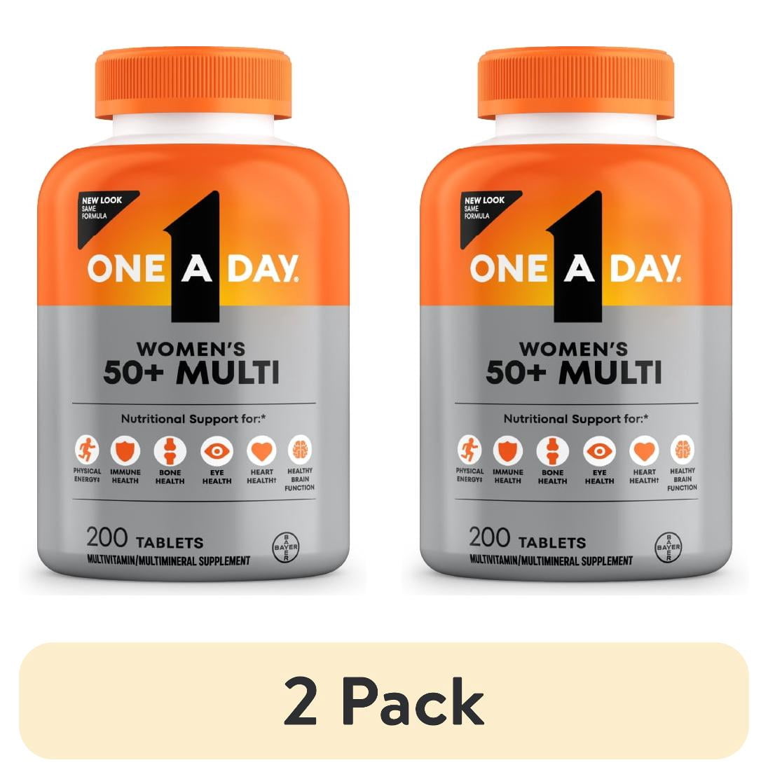 (2 pack) One A Day Multivitamin for Women 50 and Over, Women’s Vitamins for Bone Health, 200 Count