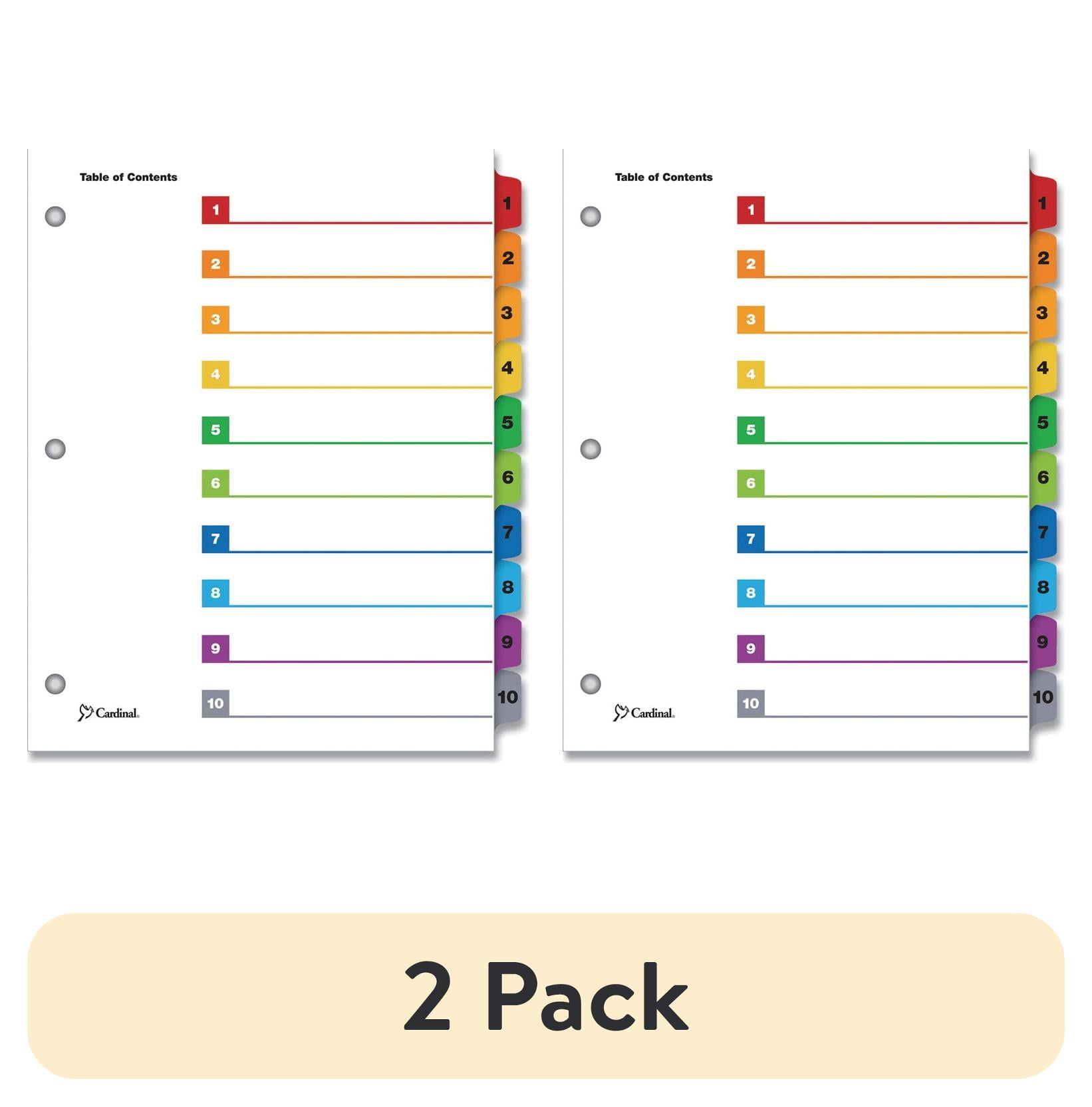 (2 pack) OneStep Printable Table of Contents and Dividers, 10-Tab, 1 to ...