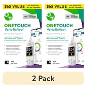 2 pack OneTouch Verio Reflect Blood Glucose Meter with ColorSure Technology for Diabetes Management