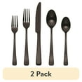 thumbnail interactive-video image 1 of (2 pack) Oneida Harding 20-Piece Black Satin Stainless Steel Flatware Set (Service for 4), 1 of 8