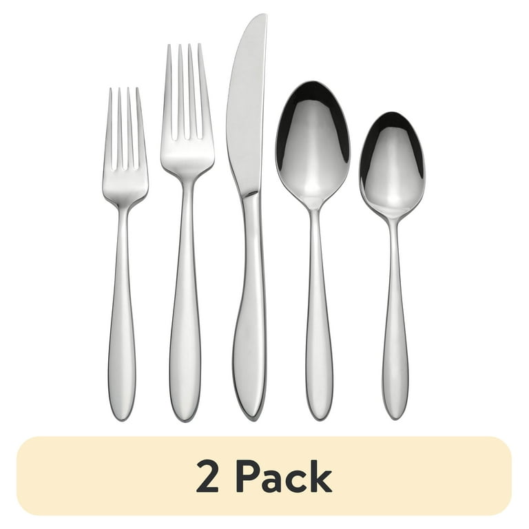 2 pack) Oneida Solefield 45-Piece Mirror Stainless Steel Flatware