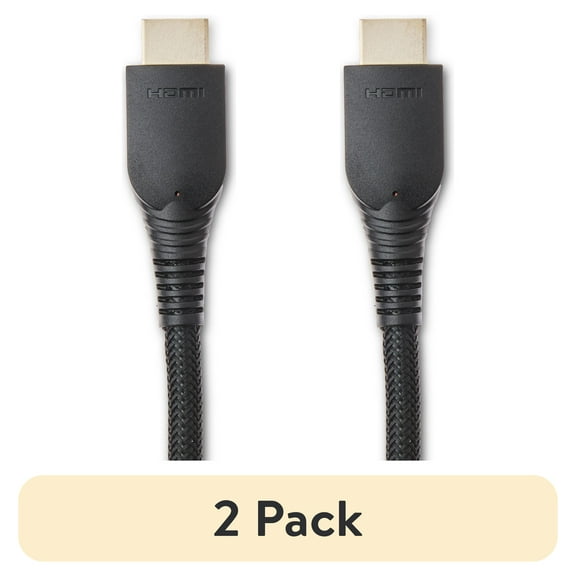 (2 pack) onn 6' Premium HDMI Cable, Black