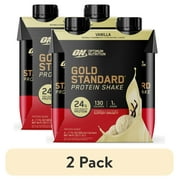 (2 pack) Optimum Nutrition Gold Standard Protein Shake, Vanilla, 24g Protein, Ready to Drink, 4 Count