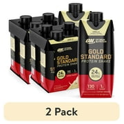 (2 pack) Optimum Nutrition Gold Standard Protein Shake, Vanilla, 24g Protein, Ready to Drink, 4 Count