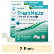 (2 pack) OraCoat FreshMelts Fresh Breath Stick-on Melts for Lasting Freshness, Arctic Mint, 40 Count