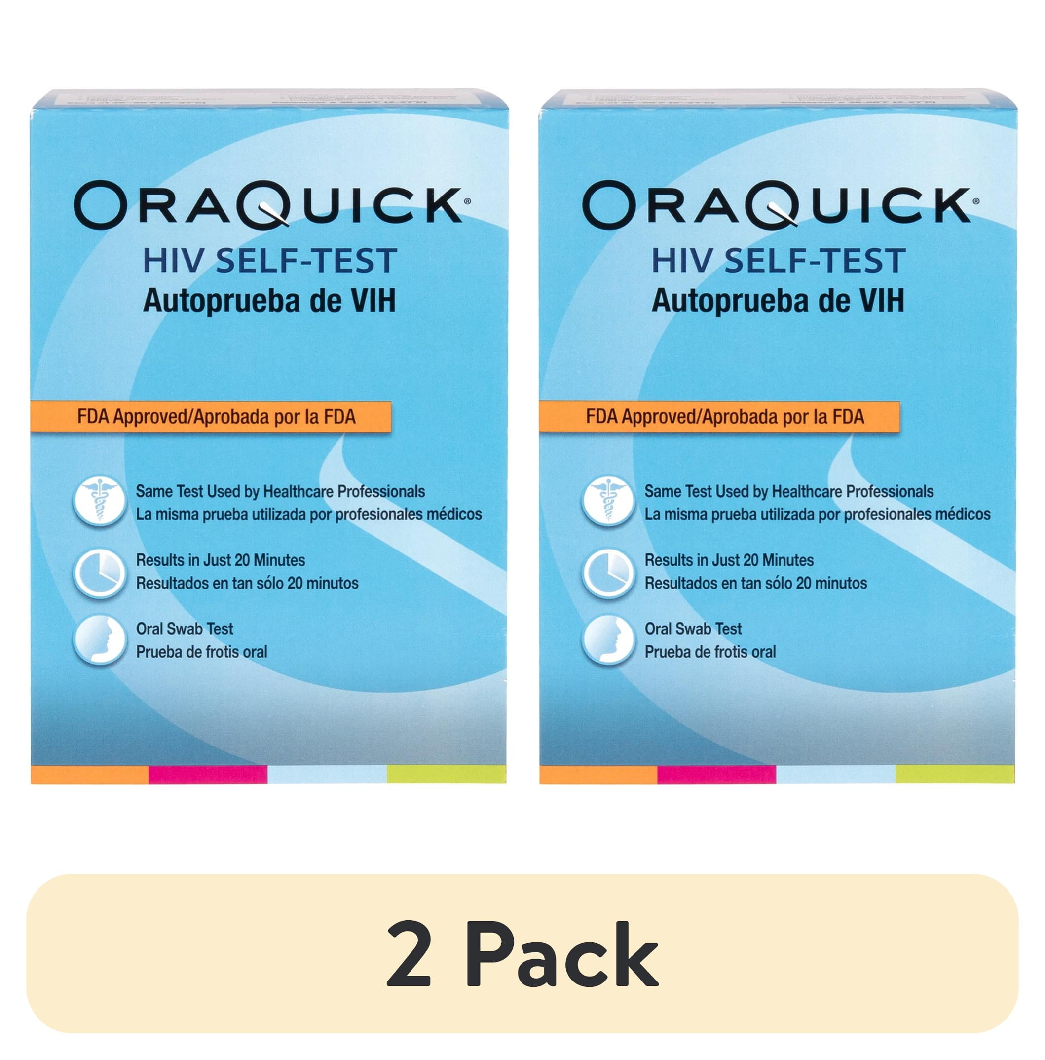 2 pack OraQuick At-Home Rapid HIV Self-Test, 1 Single Use Saliva Test