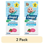 (2 pack) Orajel Kids CoComelon Training Toothpaste Fluoride-Free, Natural Watermelon Flavor, 1.5 oz