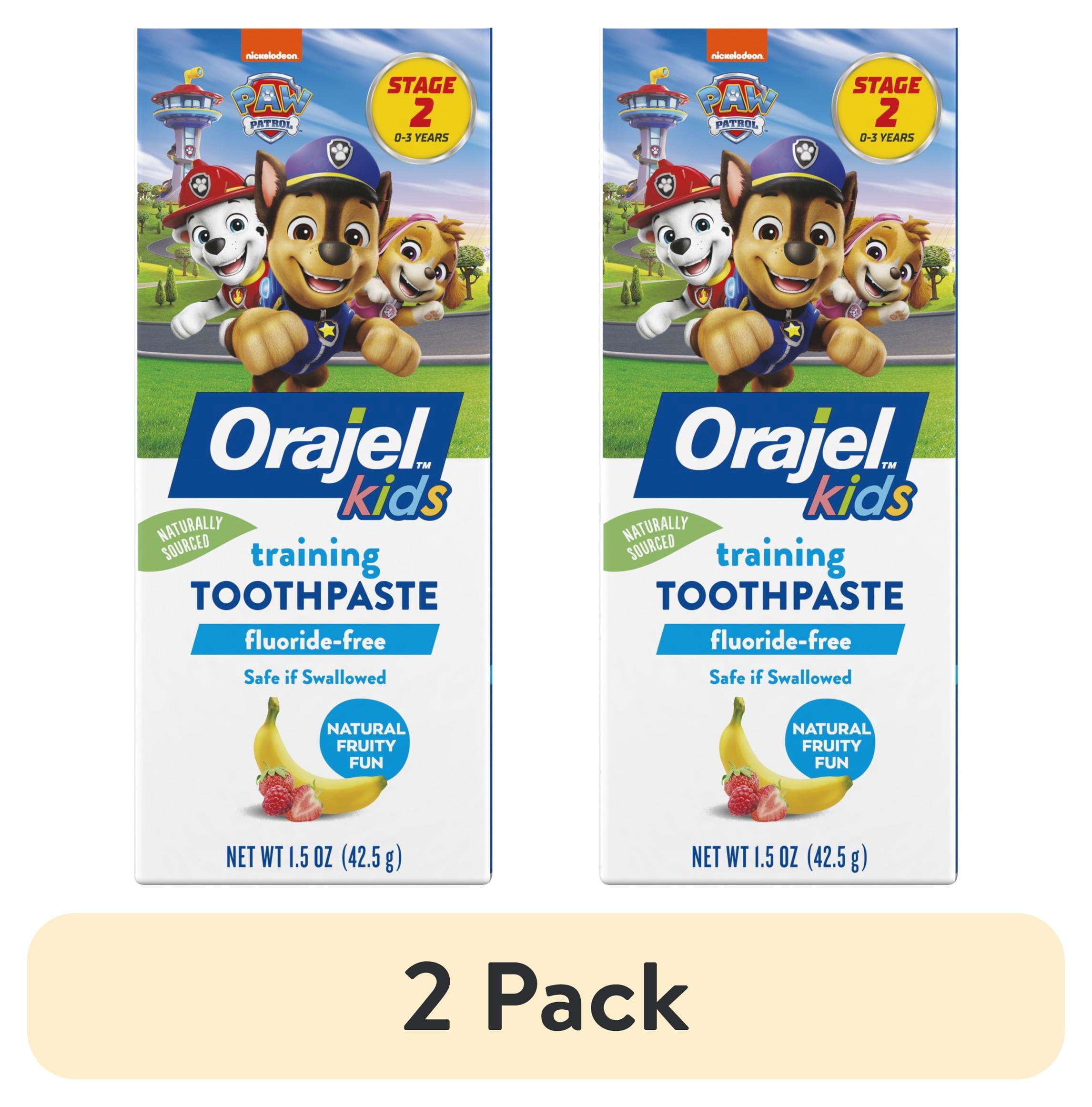 Trainer Toothpaste (2 pack) Orajel Kids PAW Patrol Training Toothpaste Fluoride-Free ...