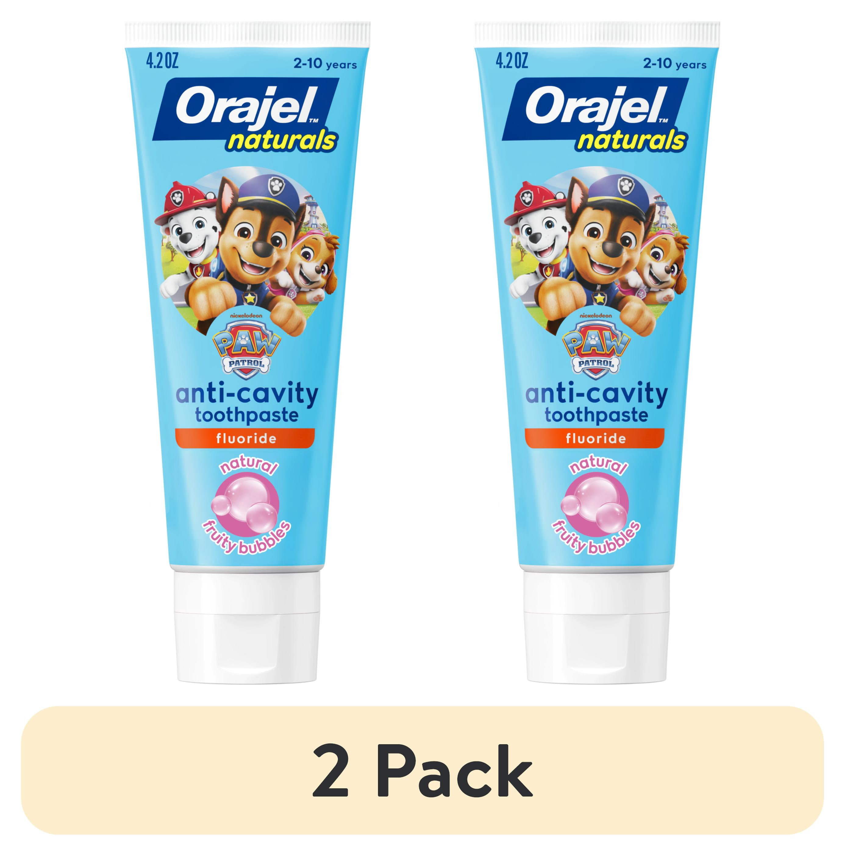 (2 pack) Orajel Naturals PAW Patrol Anti-Cavity Fluoride Toothpaste, Natural Fruity Fun, 4.2 oz