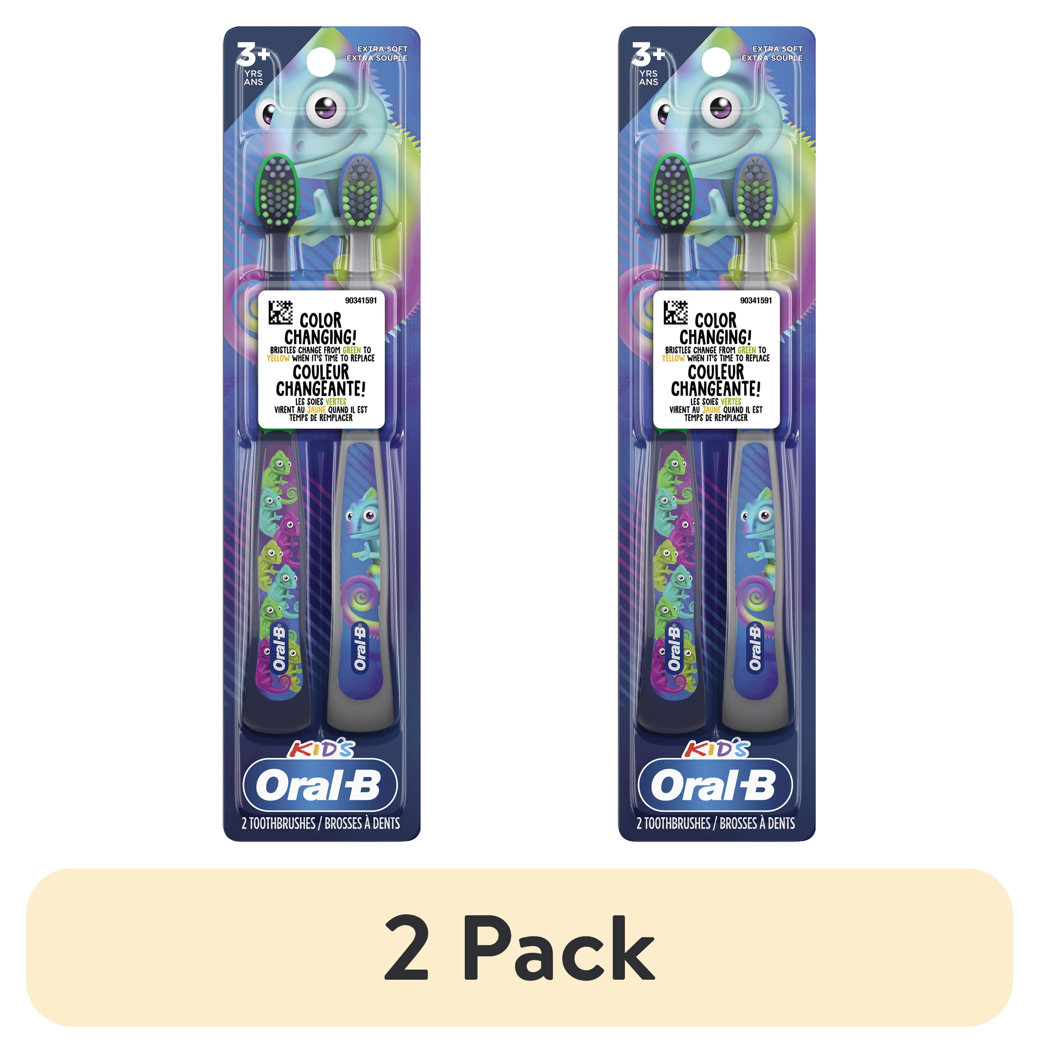 (2 pack) Oral-B Kid's Manual Toothbrush for Ages 3+, Extra Soft, 2 Count