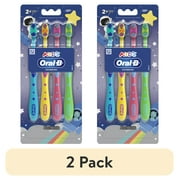(2 pack) Oral-B Kids Toothbrush with Space Designs, Extra Soft Bristles, 4 Pack, for Children Ages 2+