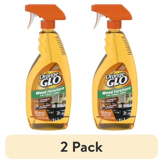 (2 pack) Orange Glo Wood Furniture 2-in-1 Clean & Polish Spray, 16 oz.