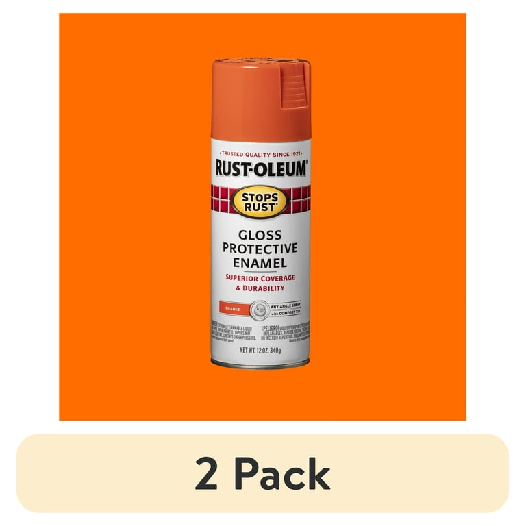 2 pack) Orange, Rust-Oleum Stops Rust Protective Enamel Gloss