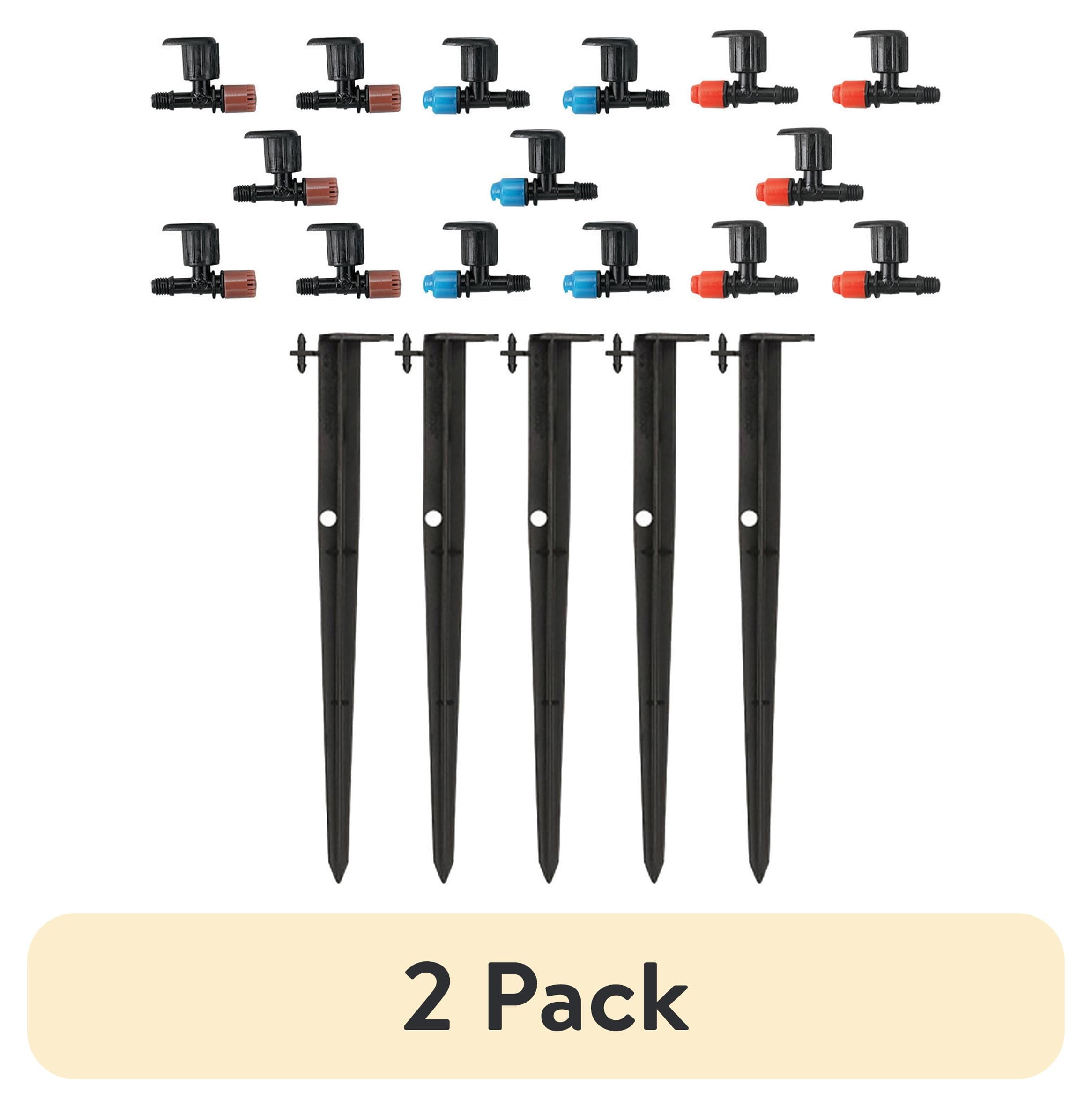 (2 pack) Orbit 12" Micro Sprinkler Stakes with Full, Half, and Quarter Pattern Snap-on Nozzles for Drip Irrigation, 5/Bag