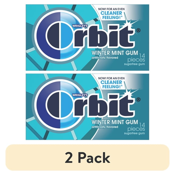 (2 pack) Orbit Gum Wintermint Sugar Free Chewing Gum, Single Pack - 14 Pieces