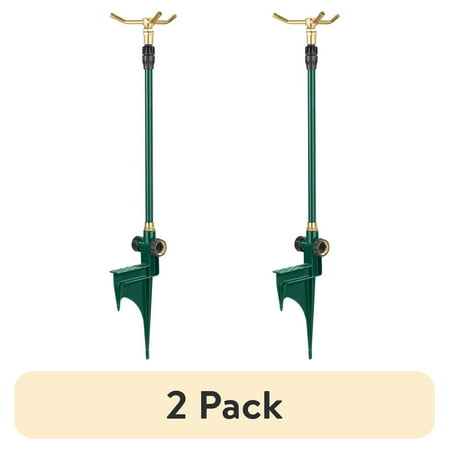 (2 pack) Orbit 3-Arm Rotating L awn Sprinkler on Adjustable Step Spike