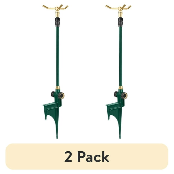(2 pack) Orbit 3-Arm Rotating L awn Sprinkler on  Adjustable Step Spike