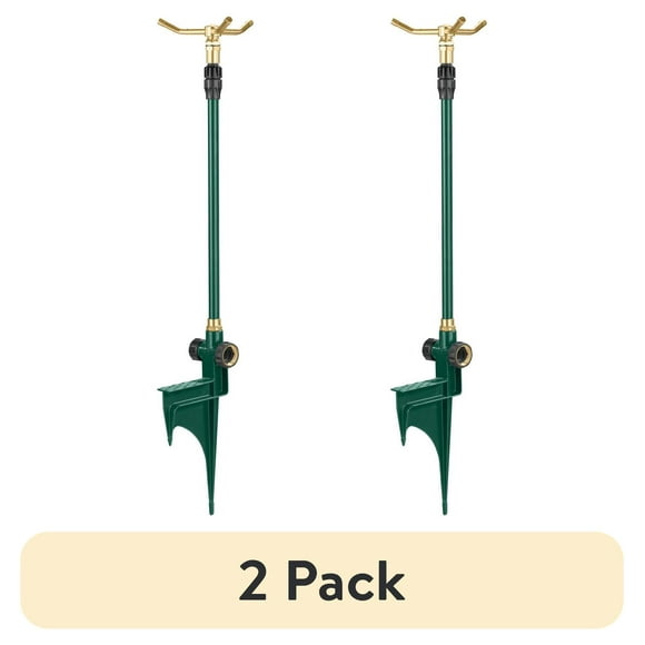 (2 pack) Orbit 3-Arm Rotating L awn Sprinkler on  Adjustable Step Spike