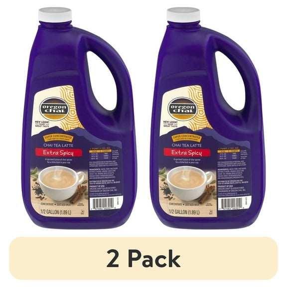 (2 pack) Oregon Chai Extra Spicy Original Chai Tea Latte Concentrate 64 Ounce