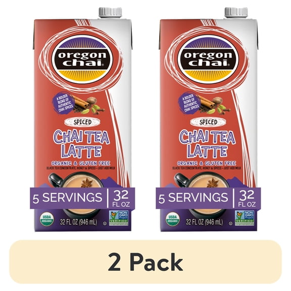(2 pack) Oregon Chai Organic Spiced Chai Concentrate, 33 Fluid Ounces (Pack of 1)