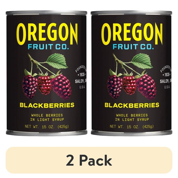 (2 pack) Oregon Fruit Co. All Natural Blackberries in Light Syrup, 15 oz Can