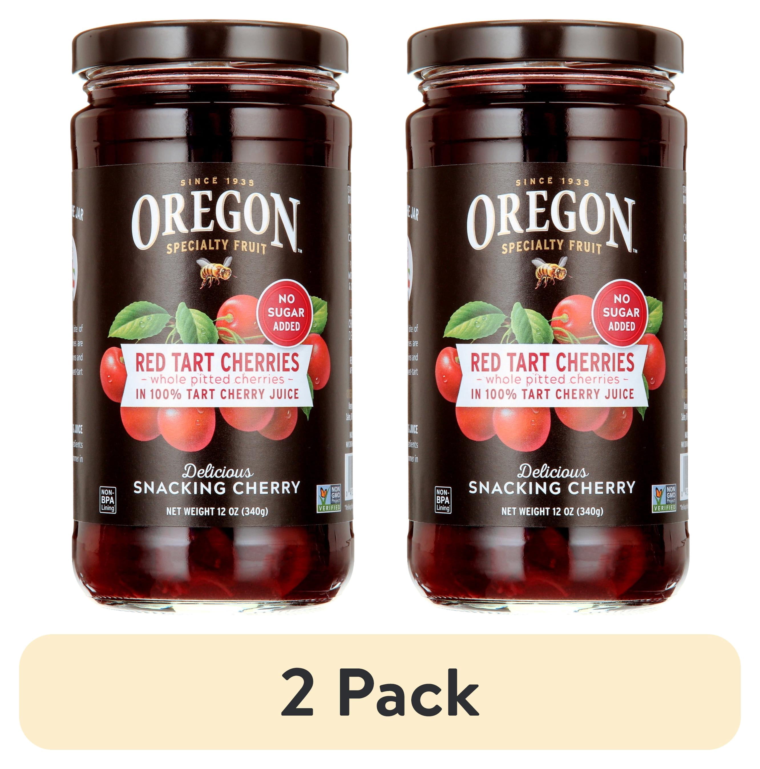(2 pack) Oregon Fruit Co. Red Tart Cherries in 100% Tart Cherry Juice, 12 oz Jar