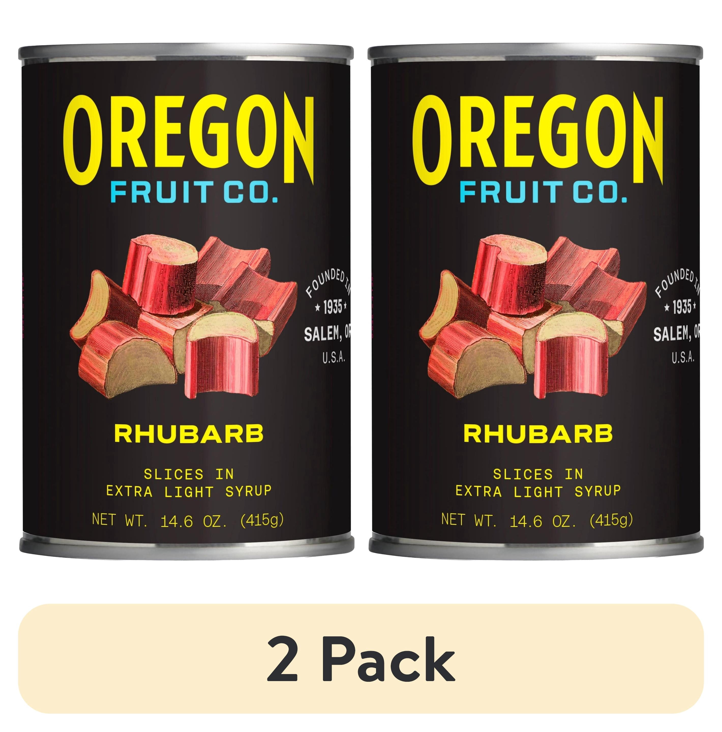 2 pack) Oregon Fruit Co. Rhubarb Slices in Extra Light Syrup, 14.6