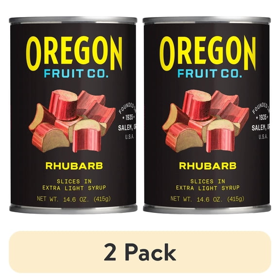 (2 pack) Oregon Fruit Co. Rhubarb Slices in Extra Light Syrup, 14.6 oz Can