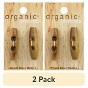(2 pack) Organic Elements Tan 1 1/2" 2 Hole Wood Toggles, 2 Pieces