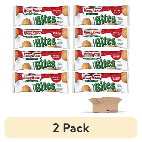 (2 pack) Original Glazed Doughnut Bites by Krispy Kreme Donuts | 2 Oz | 5 Pack | Box of 8 (40 Total Bites)