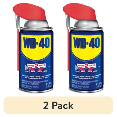 (2 pack) Classic WD-40 Formula, Multi-Purpose Lubricant Spray with Smart Straw, 8 oz.
