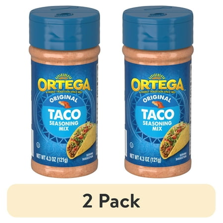 (2 pack) Ortega Original Taco Seasoning Mix, 4.3 oz Shaker Bottle