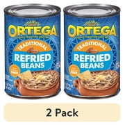 (2 pack) Ortega Traditional Refried Pinto Beans, Gluten Free, 16 oz (Canned)