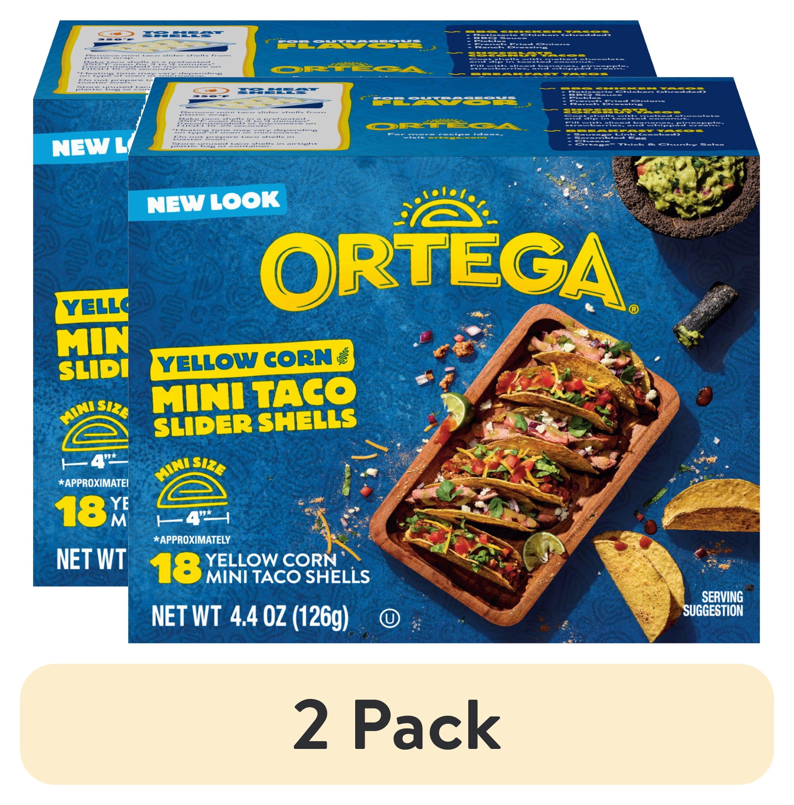 (2 pack) Ortega Yellow Corn Mini Taco Slider Shells Kit, Kosher, 18 Ct