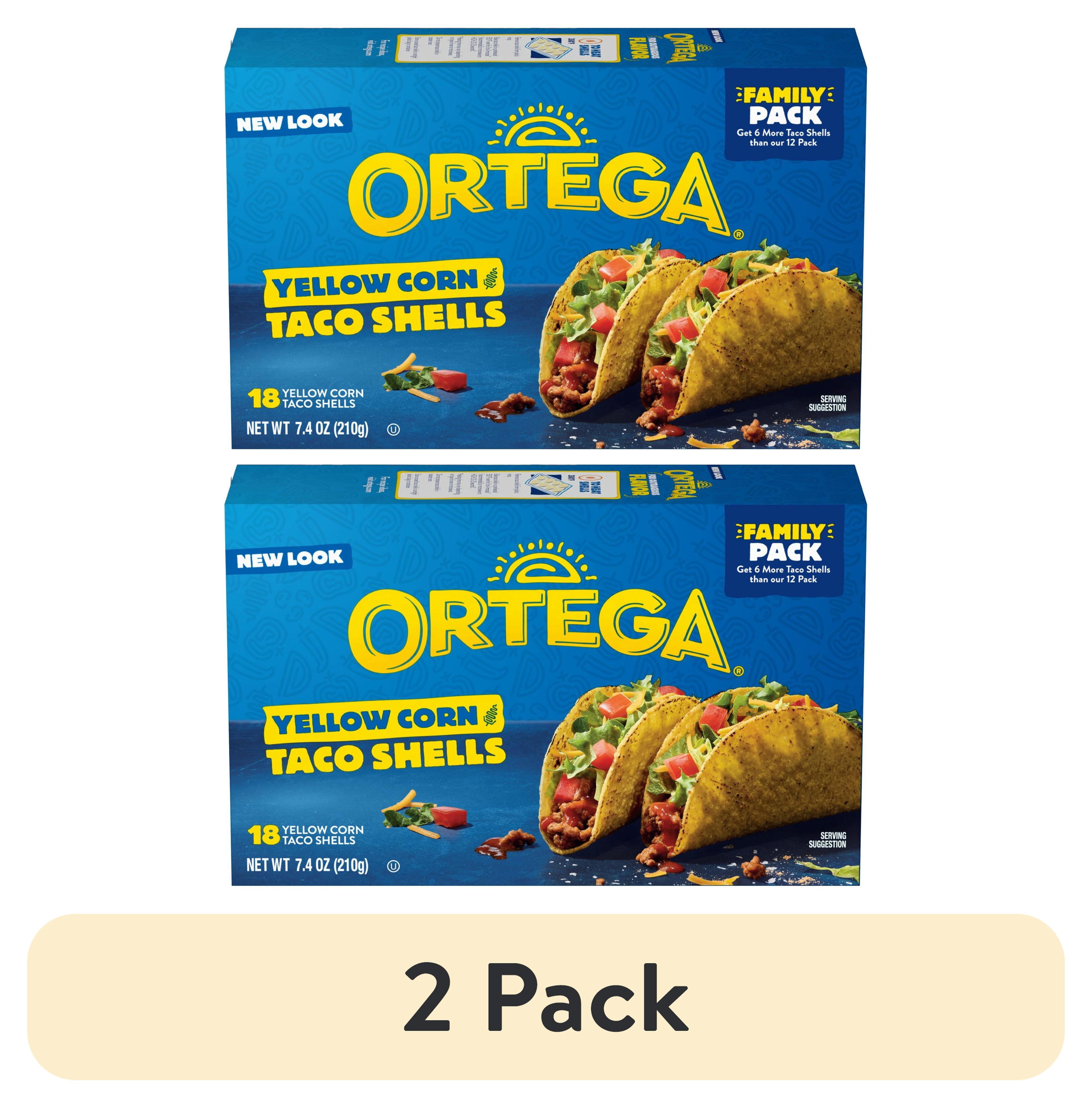 (2 pack) Ortega Yellow Corn Taco Shells Kit, Kosher, 7.4 oz, 18 Count