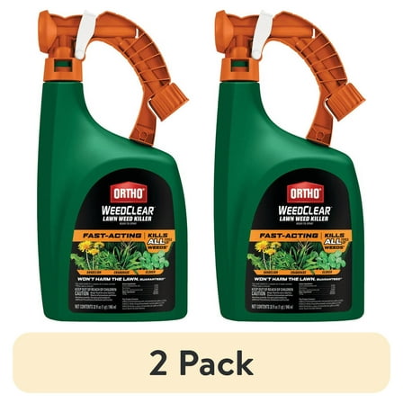 (2 pack) Ortho WeedClear Lawn Weed Killer Ready-To-Spray, Kills Crabgrass and Dandelion, 32 oz.