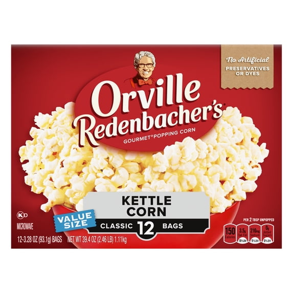 2 pack Orville Redenbacher’s Microwave Popcorn Value Size, Kettle Corn, 3.28 oz., 12-Count