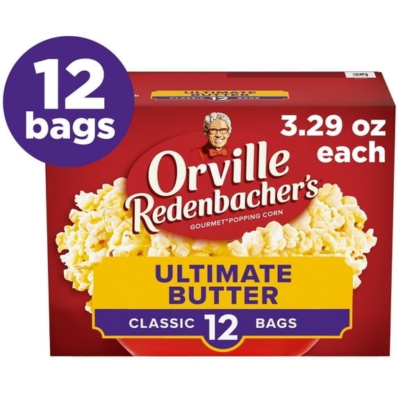 (2 pack) Orville Redenbacher’s Ultimate Butter Popcorn, Microwave Popcorn, 2.29 oz., 12-Count